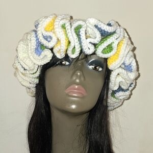 Crochet ruffle hat